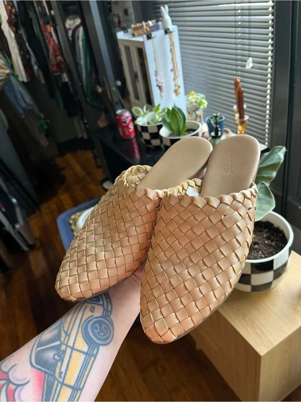 Universal Thread Woven Slip-On Mules in Tan - Women's Casual Flats - Picture 2 of 4